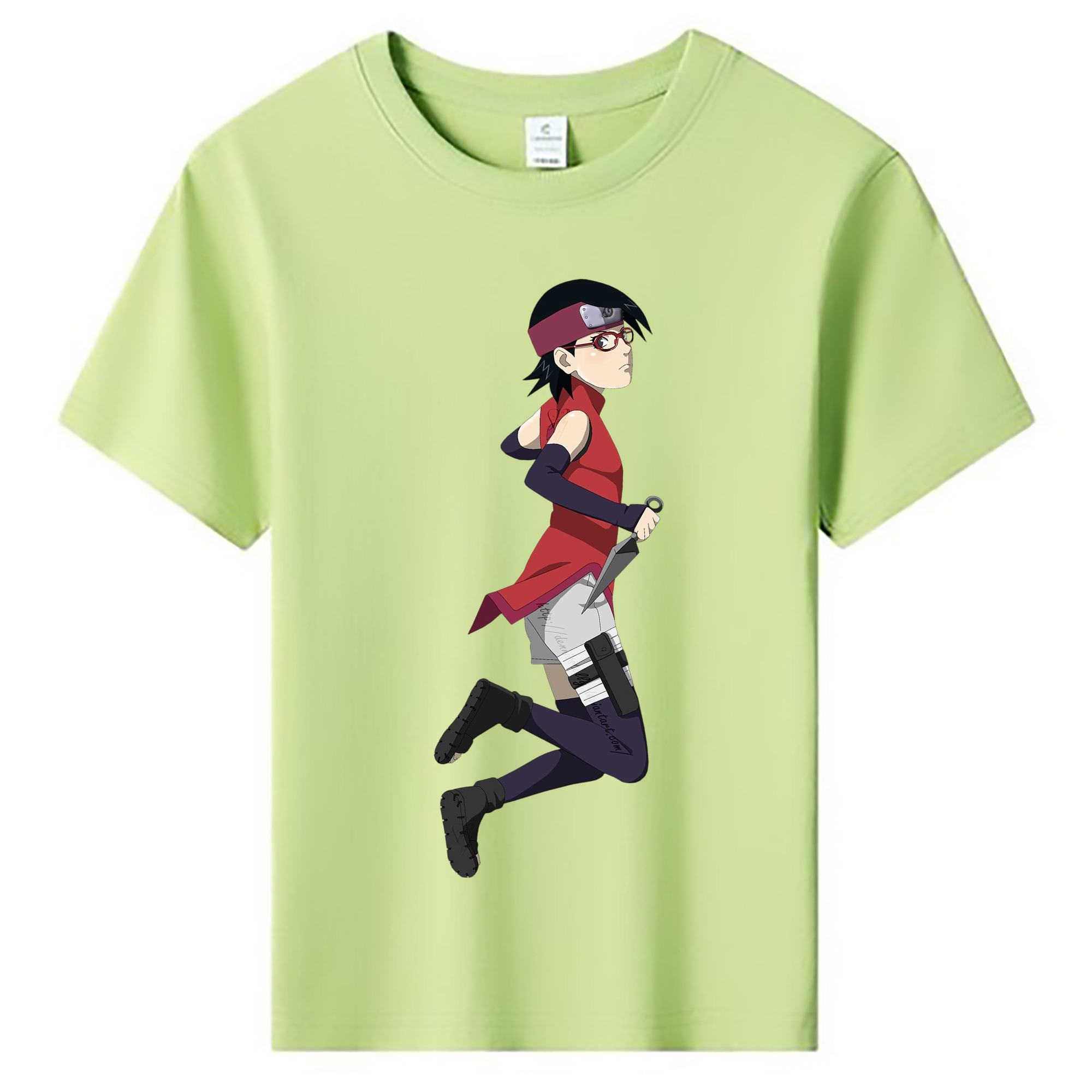 （画像用） NARUTO -ナルト- うちは サラダ Uchiha Sarada 綿100％キッズTシャツ（フロントプリント）
